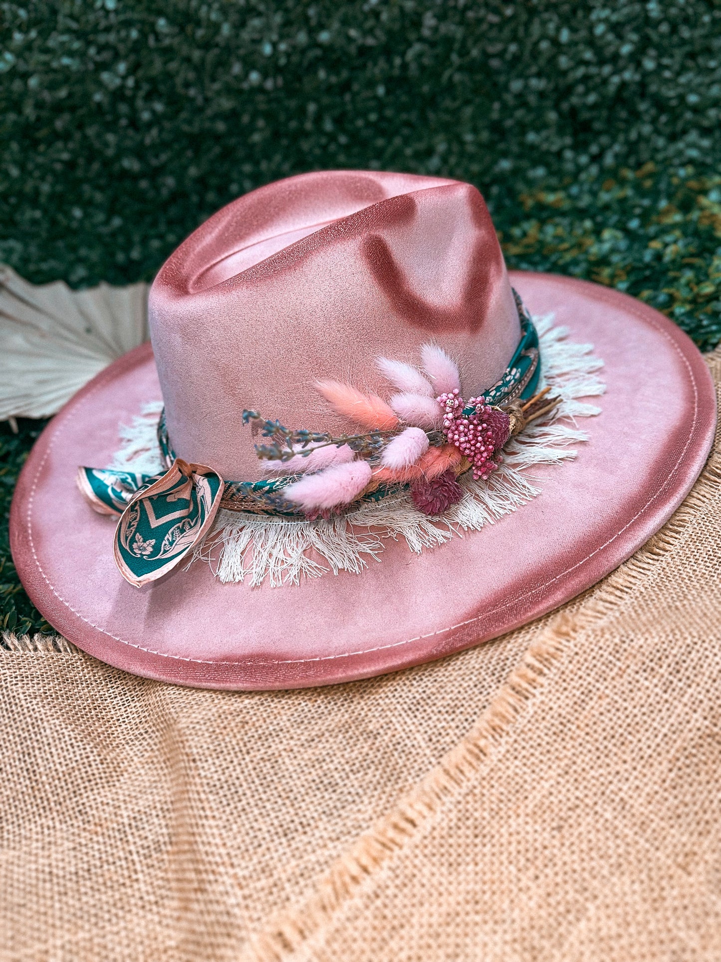 Redbird Exclusive "Desert Rose" Vegan Suede Wide Brim Hat