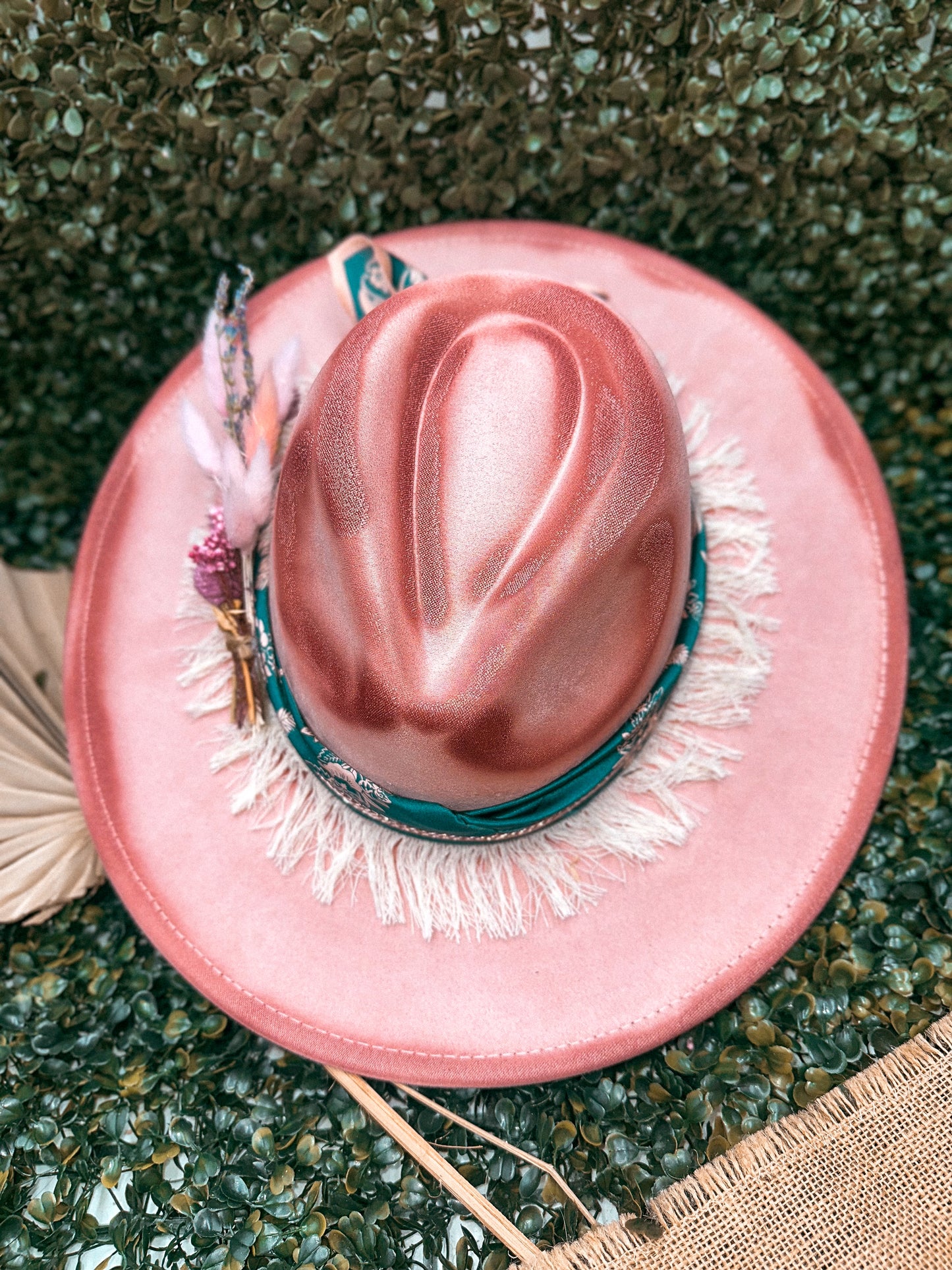 Redbird Exclusive "Desert Rose" Vegan Suede Wide Brim Hat