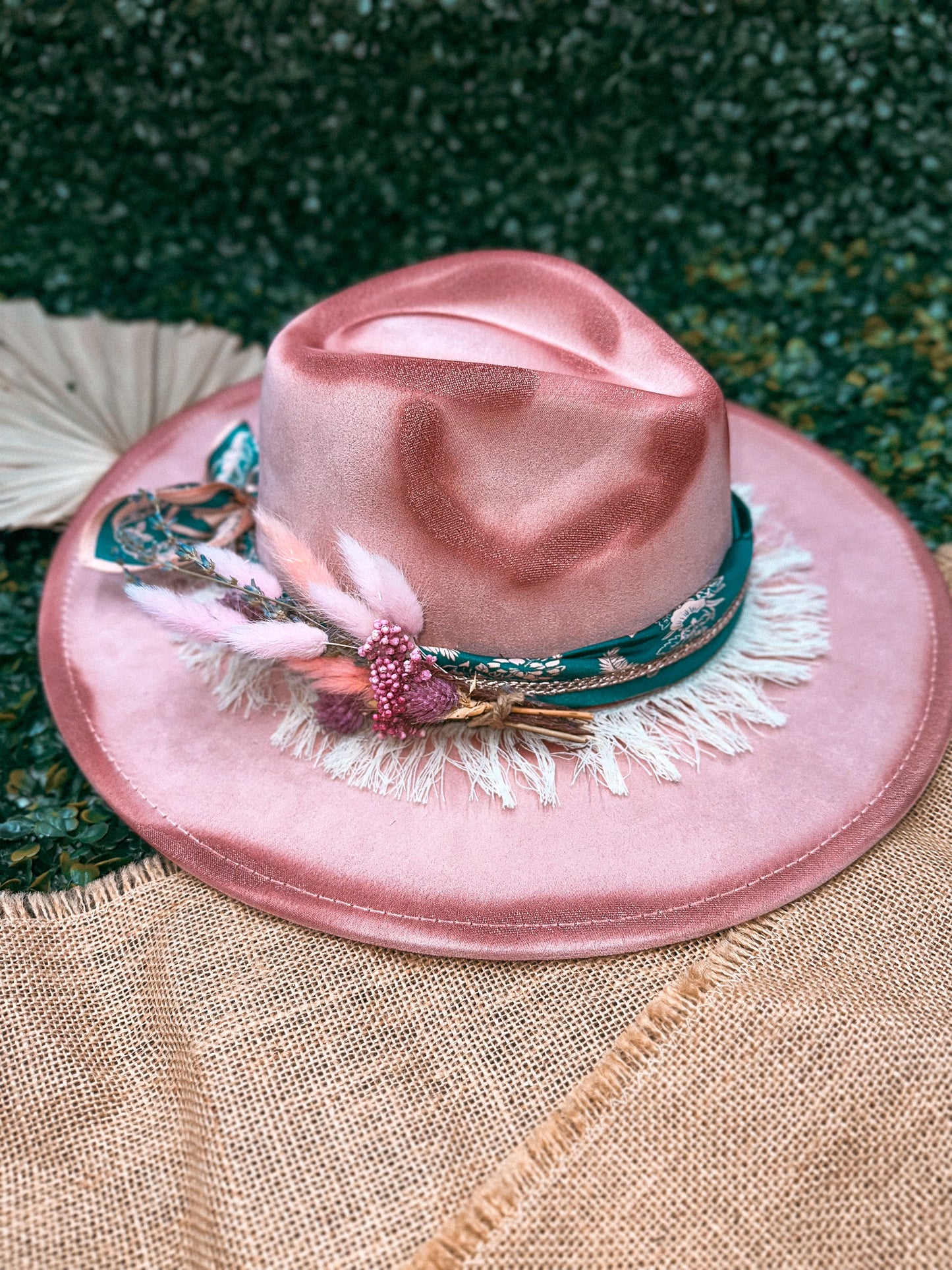 Redbird Exclusive "Desert Rose" Vegan Suede Wide Brim Hat