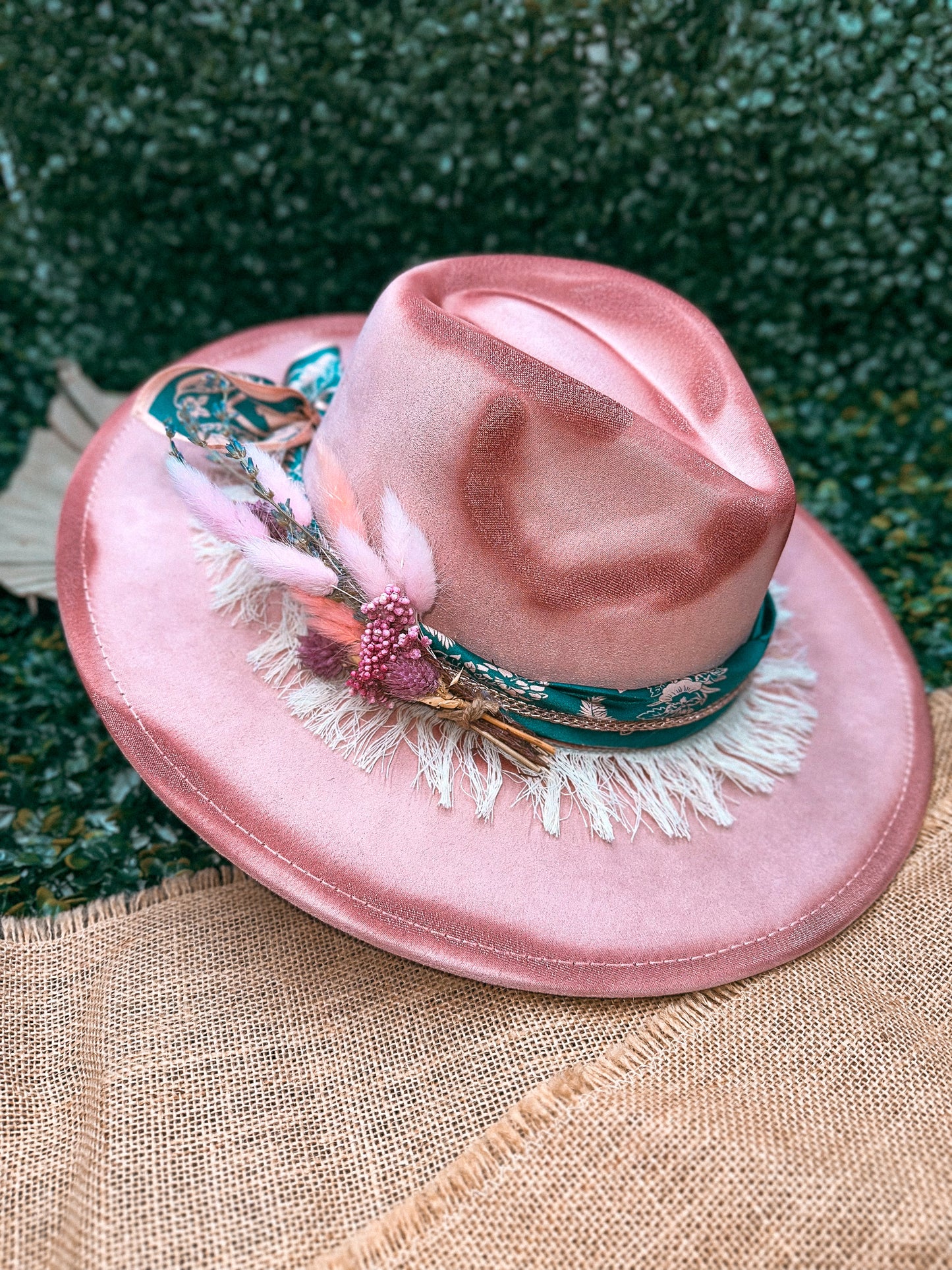 Redbird Exclusive "Desert Rose" Vegan Suede Wide Brim Hat
