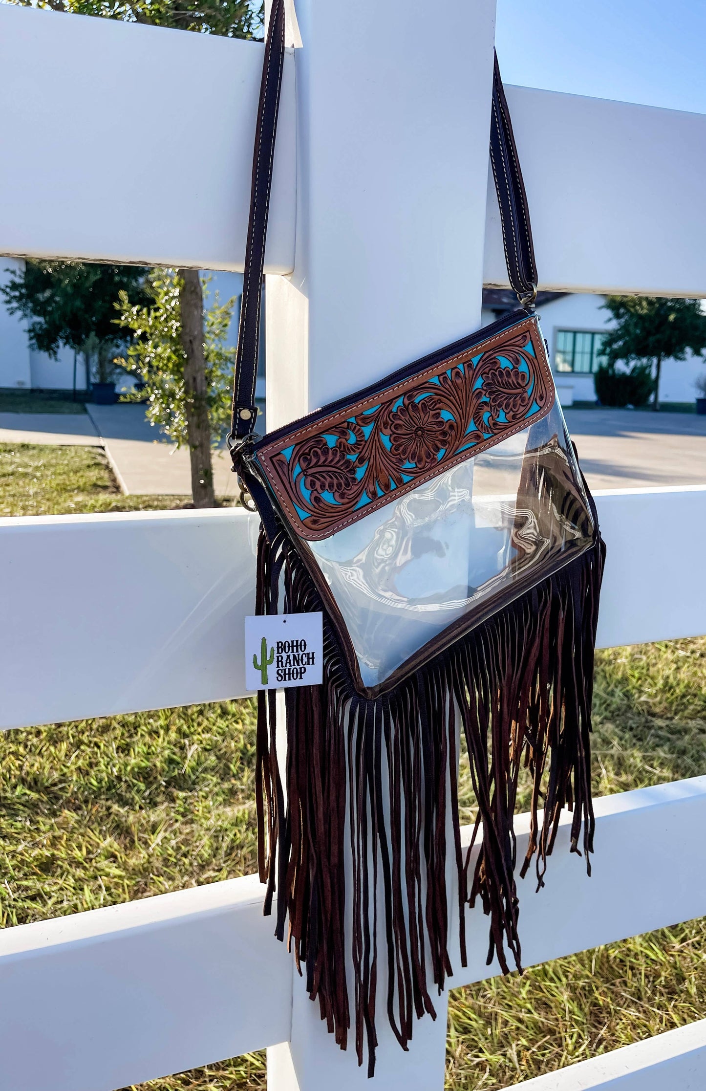 Western Clear Fringe Crossbody – Stylish & Stadium Approved