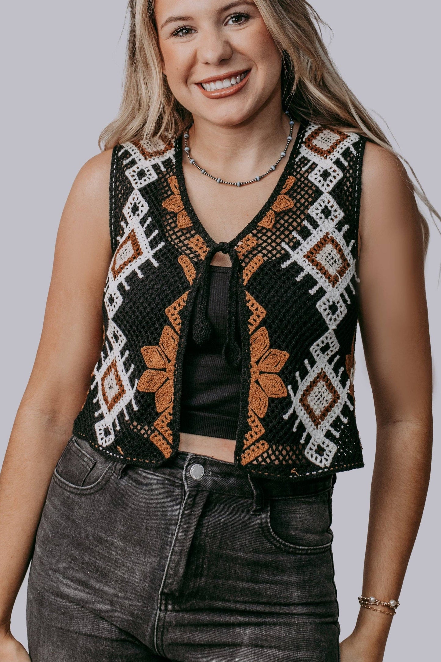Boho Western Crochet Vest – Festival Ready Layer with Southwestern Flair