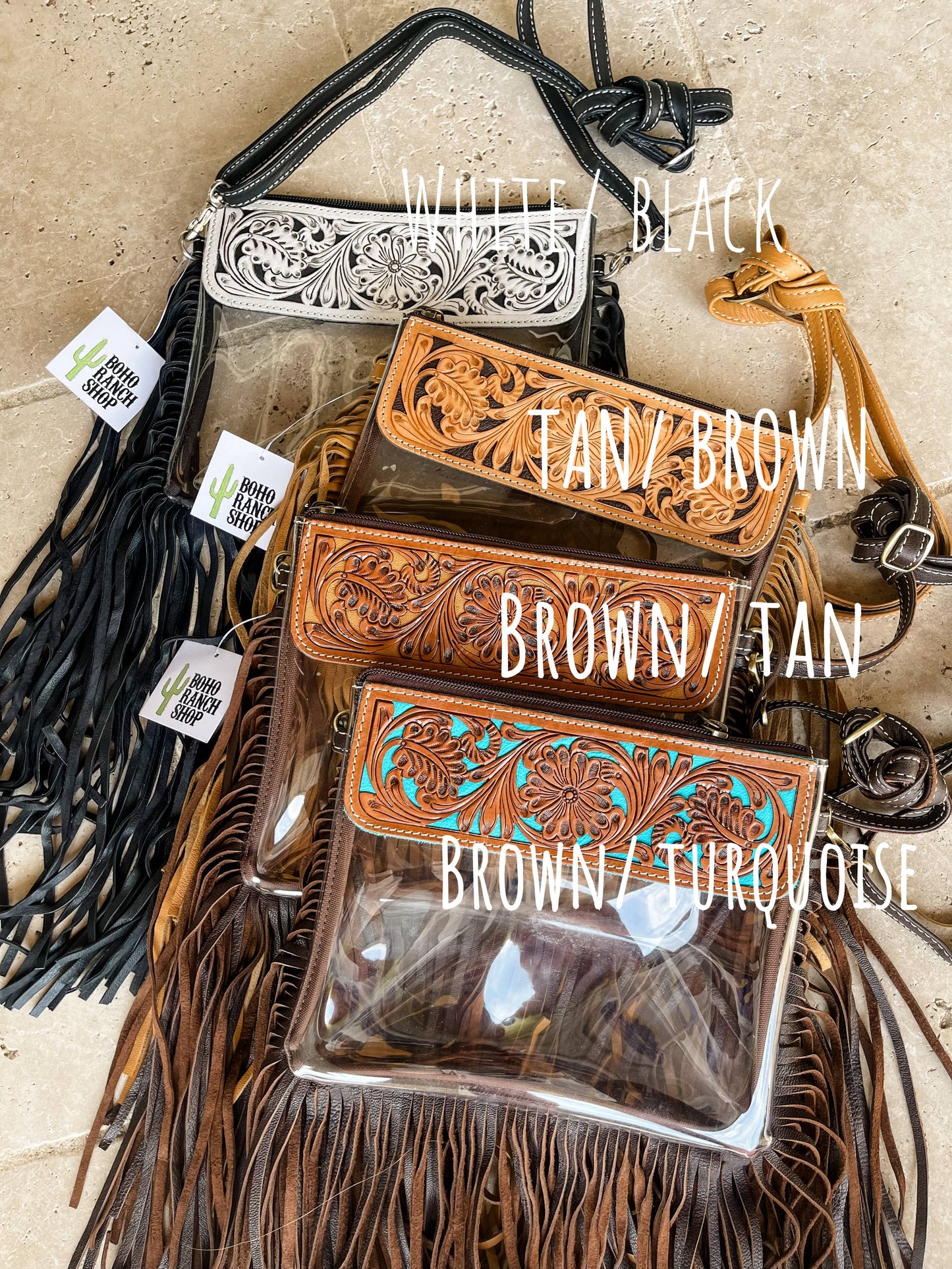 Western Clear Fringe Crossbody – Stylish & Stadium Approved
